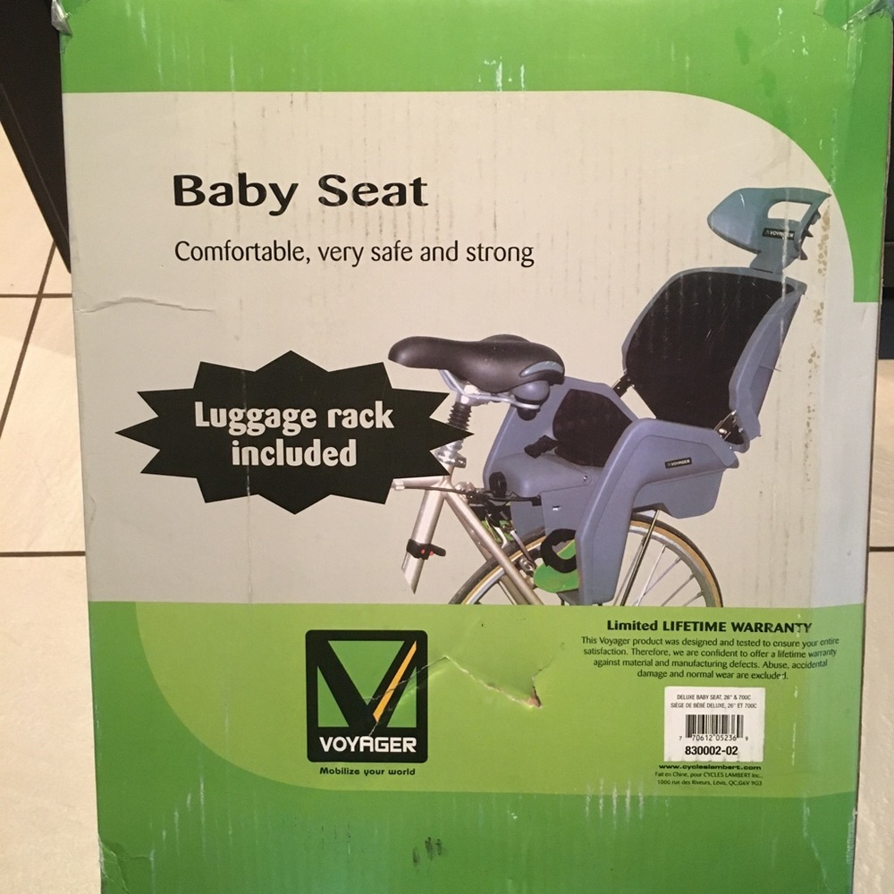 Voyager deluxe baby seat (26” & 700C).  Sealed box